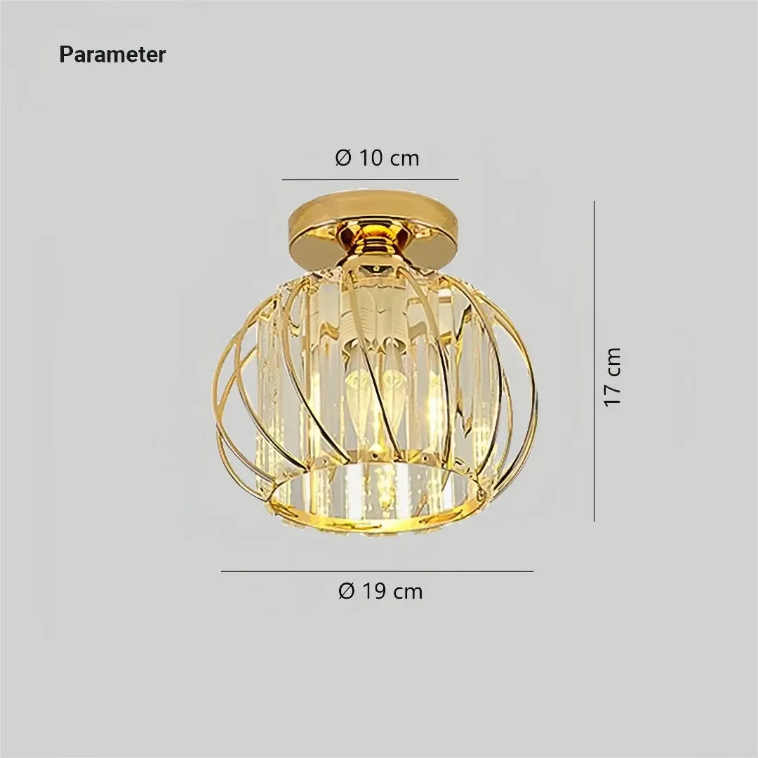 Crystal ceiling light dimension diagram