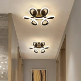 Black flower-shaped LED flush ceiling light