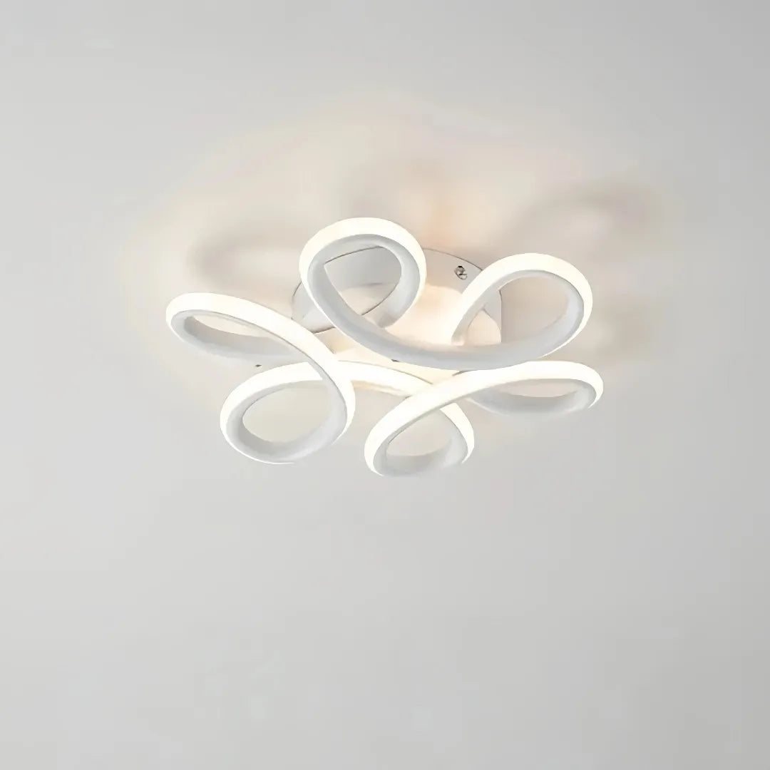 White flower-shaped LED flush ceiling light