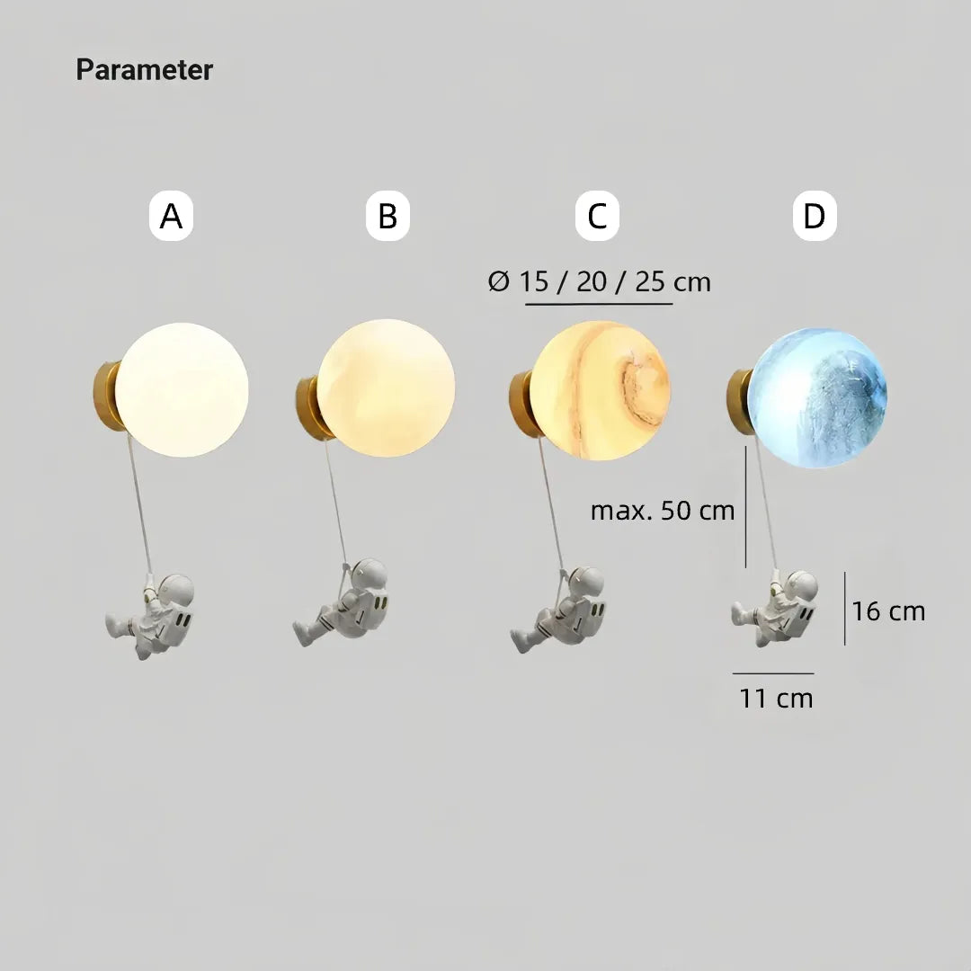  Globe diameter options: 15 cm, 20 cm and 25 cm     