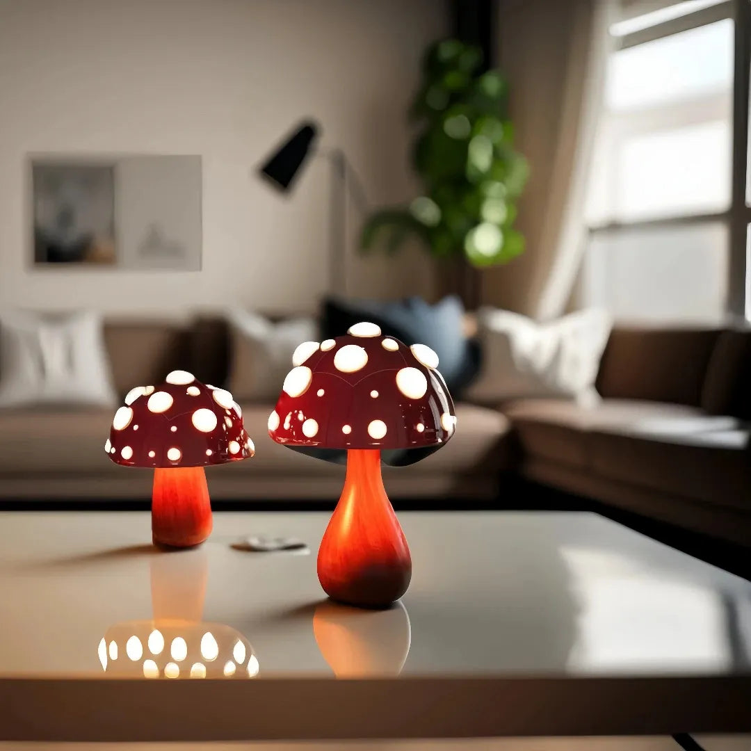 Modern Mushroom Bedside Table Lamp with Anti-Glare Lighting