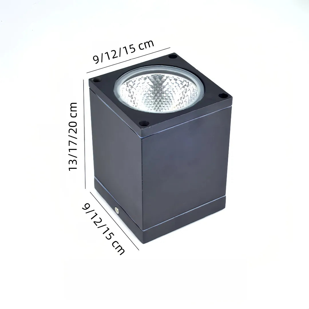 Outdoor ceiling light size options: 9 cm, 12 cm and 15 cm