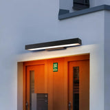Black rectangular IP65 outdoor wall light with integrated LED