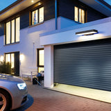 Motion sensor on the black outdoor wall light