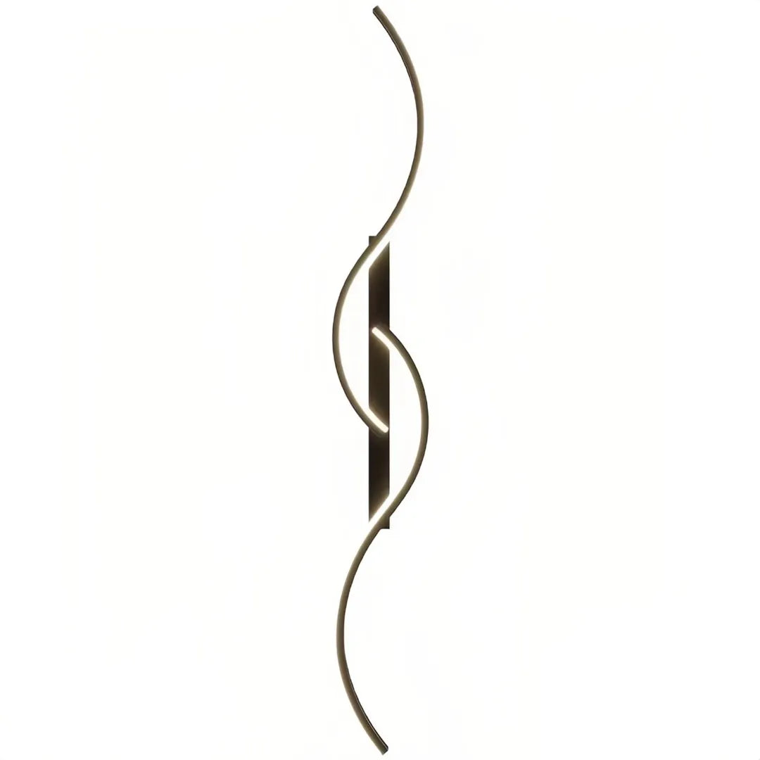 Wave wall light with curved arms and a central rectangular mounting plate