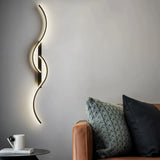 Modern Wave Wall Light Metal with Dimmable LED for Living Room