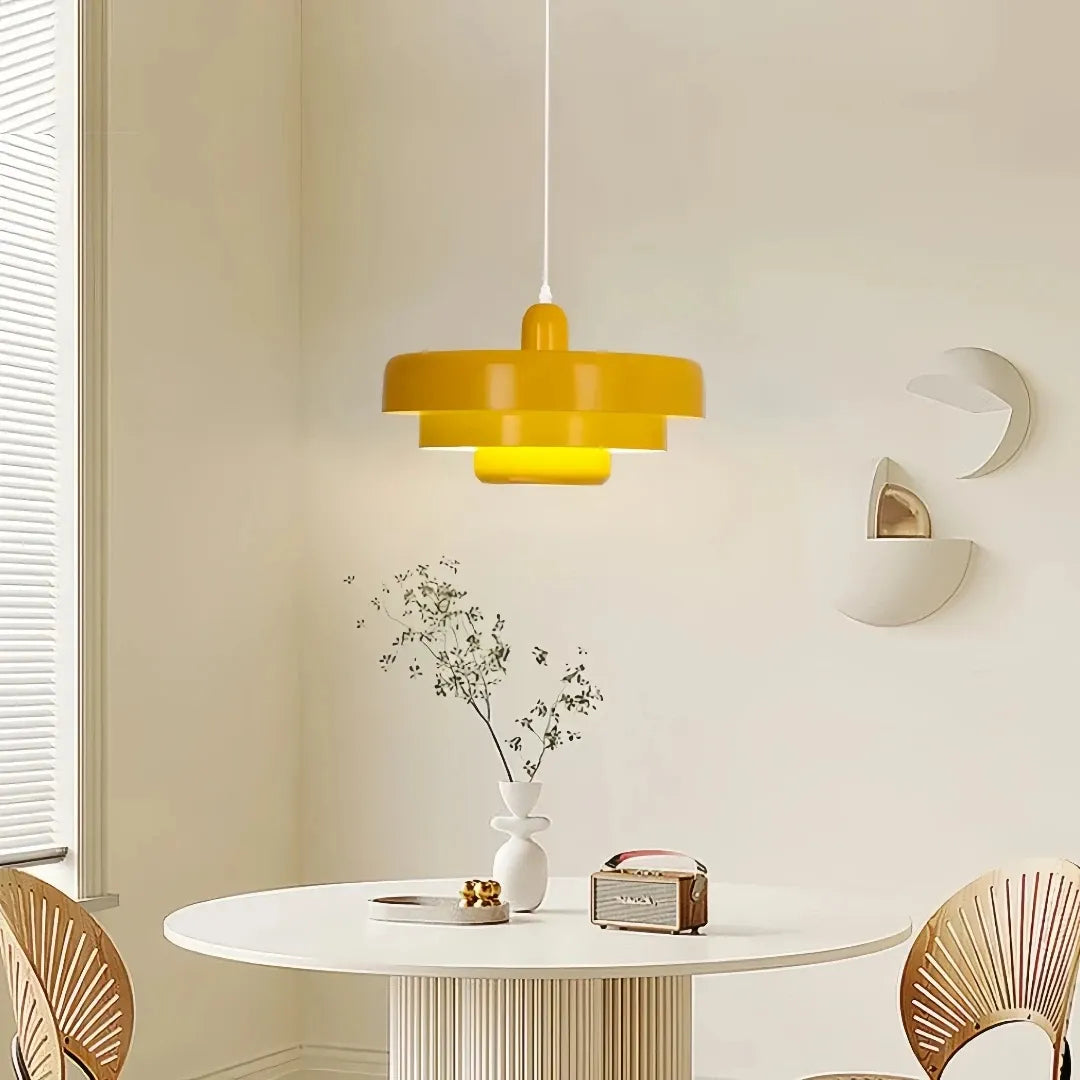 Morandi pendant light above a kitchen island
