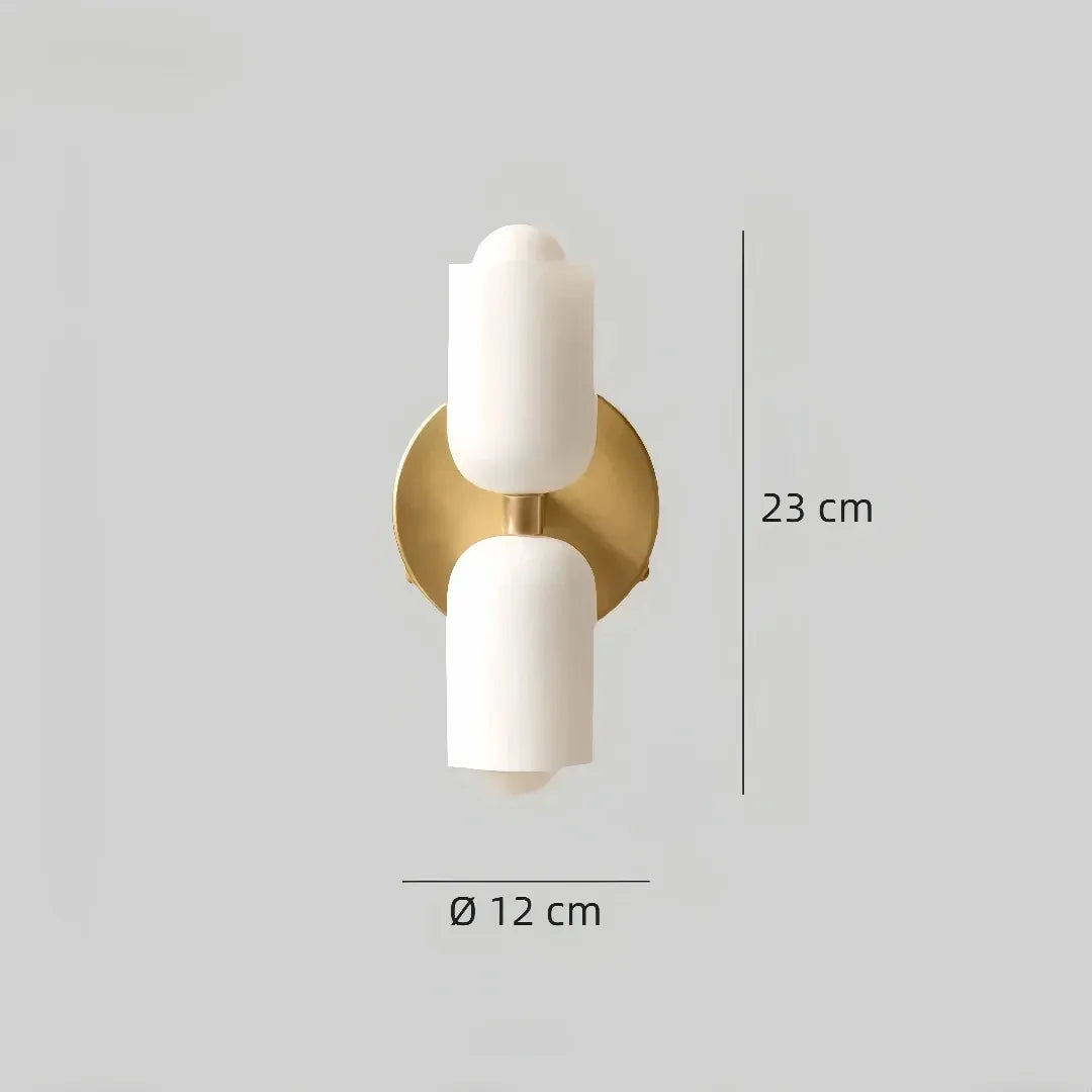 Dimensions of the Nordic opal glass bedside wall light   