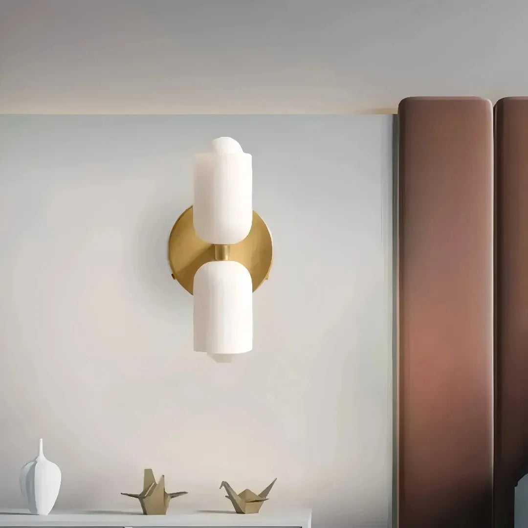 Nordic glass wall light used as indoor accent lighting in a living room