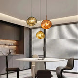 Modern Lava Glass Pendant Light for Dining Room, Height Adjustable