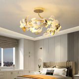 Luxury Ginkgo Semi Flush Ceiling Light Ceramic with Anti Glare