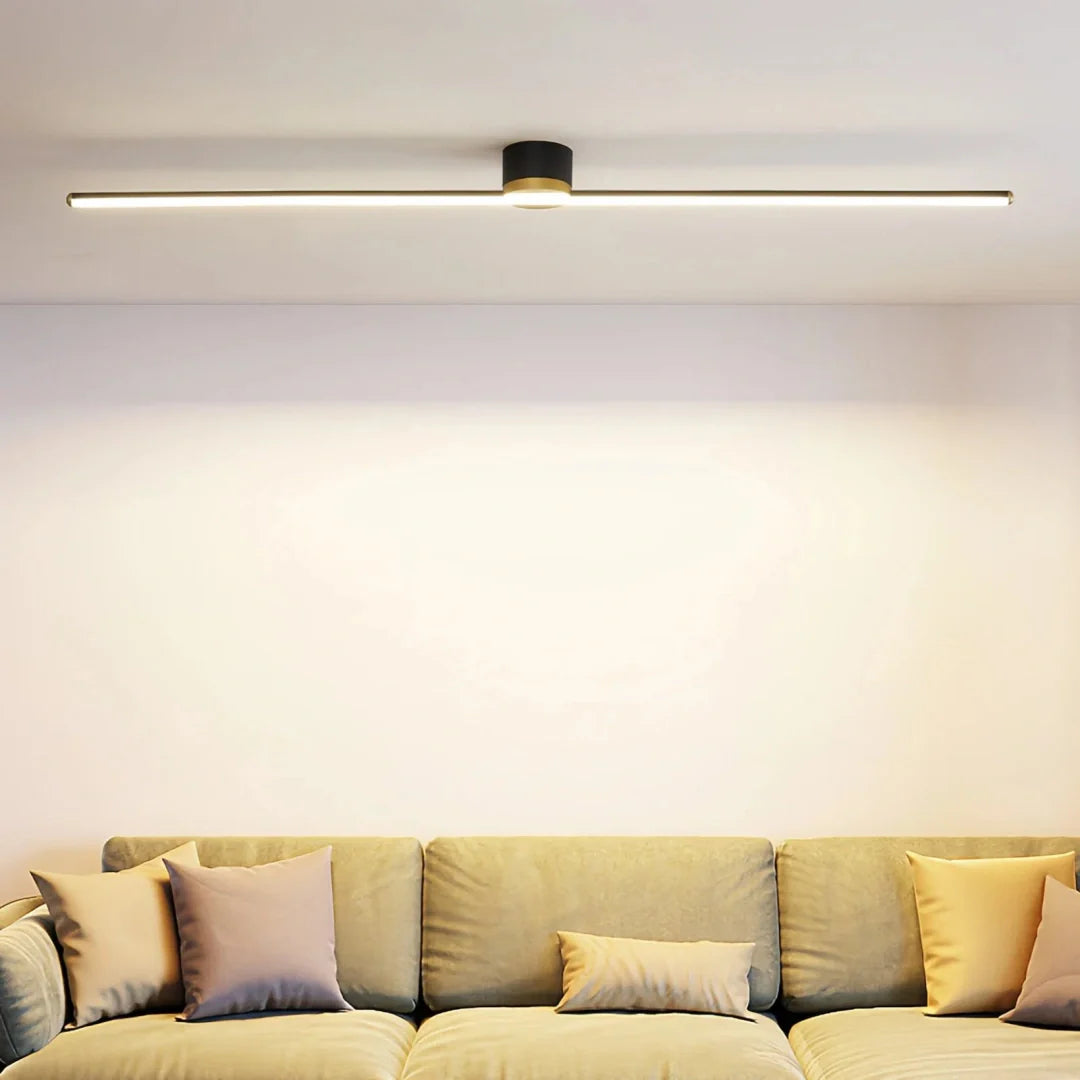 Modern Linear Semi Flush Mount Ceiling Light for Living Rooms, Anti Glare