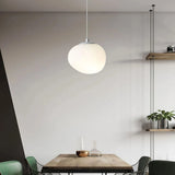 Nordic Pebble Pendant Light White Dimmable for Dining Room