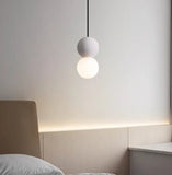 Nordic Double Globe Terrazzo Bedside Pendant Lighting