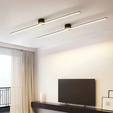 Modern Linear Semi Flush Mount Ceiling Light for Living Rooms, Anti Glare