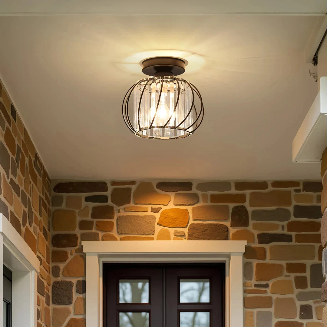 Modern Crystal Hallway Flush Ceiling Light, Long-Lasting