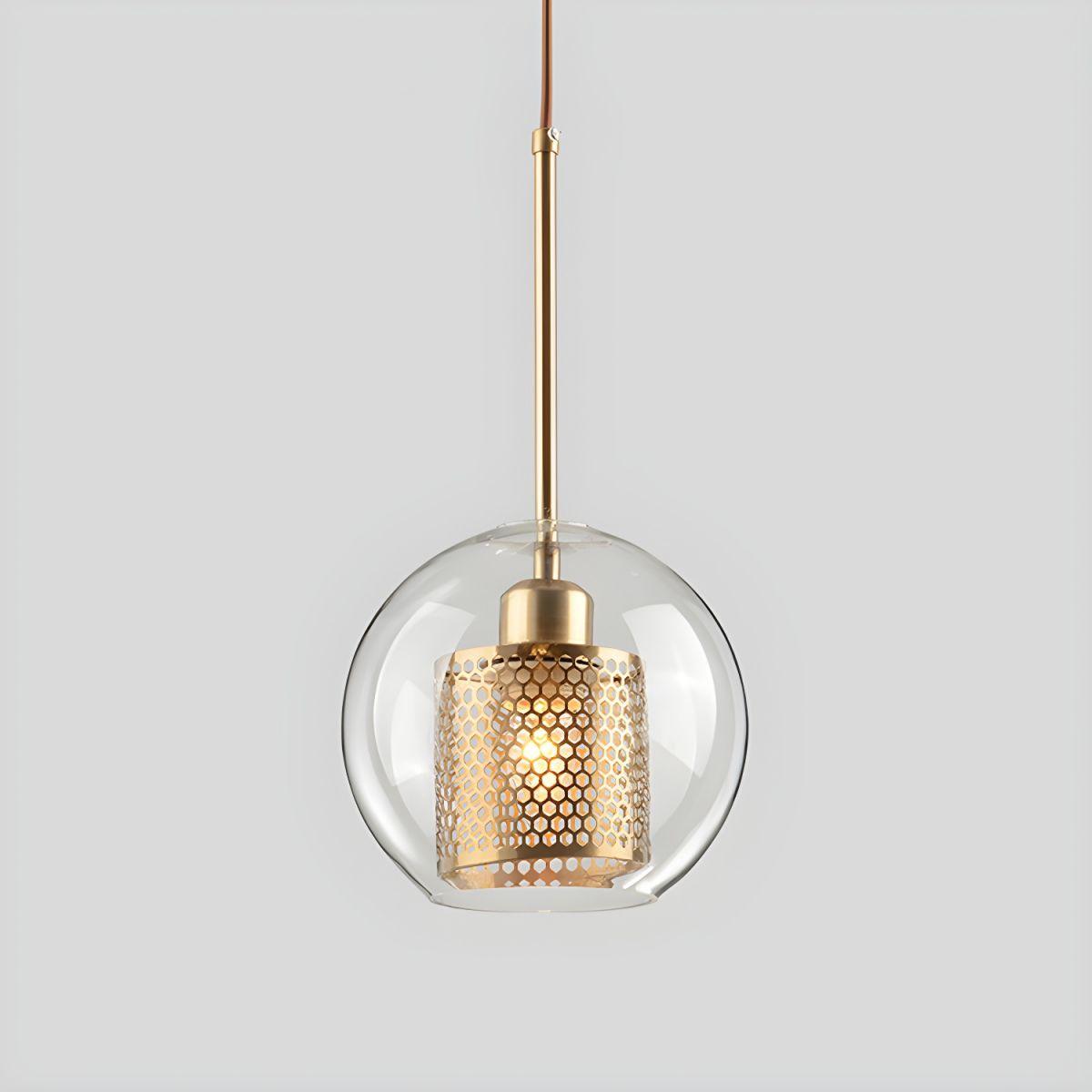 Nordic Clear Glass Sphere Pendant Light for Dining Room