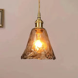 Mid Century Amber Glass Pendant Light Dimmable for Dining Room