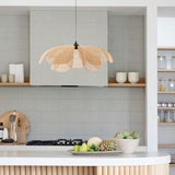 Handcrafted Rattan Petal Pendant Light for Dining Room
