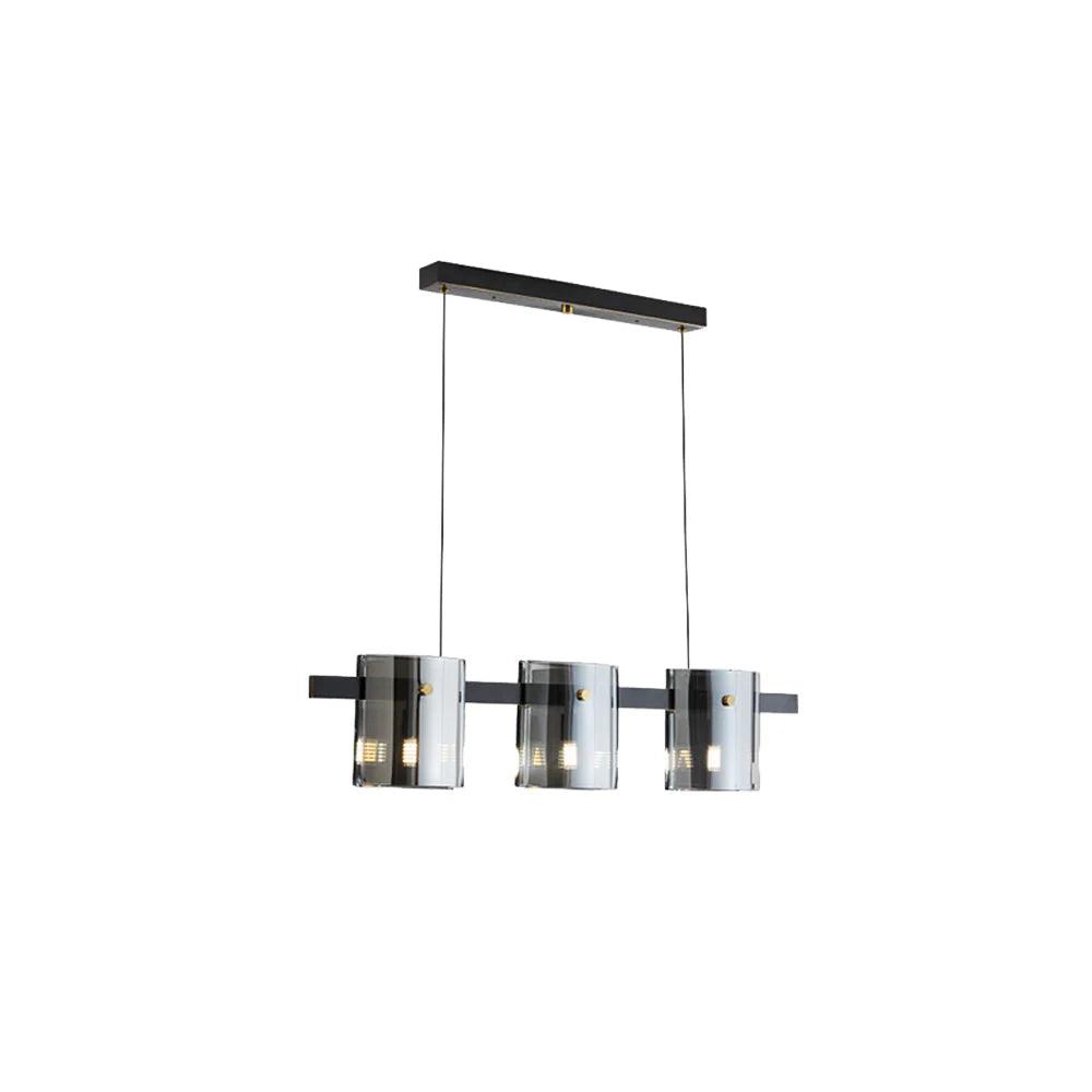 Rectangular Glass Dining Room Brass Pendant Light - Clowas