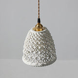 White Modern Pendant Light Grid Ceramic Design