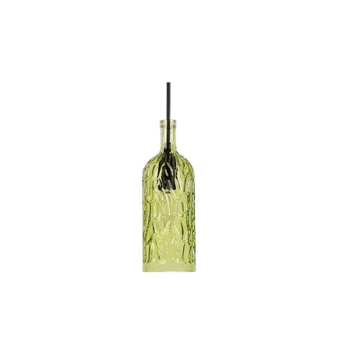 Vintage Stained Glass Pendant Light Bottle Shape