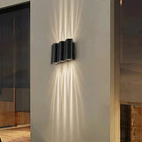 Outdoor LED Up and Down Wall Light IP65 Waterproof Metal Black