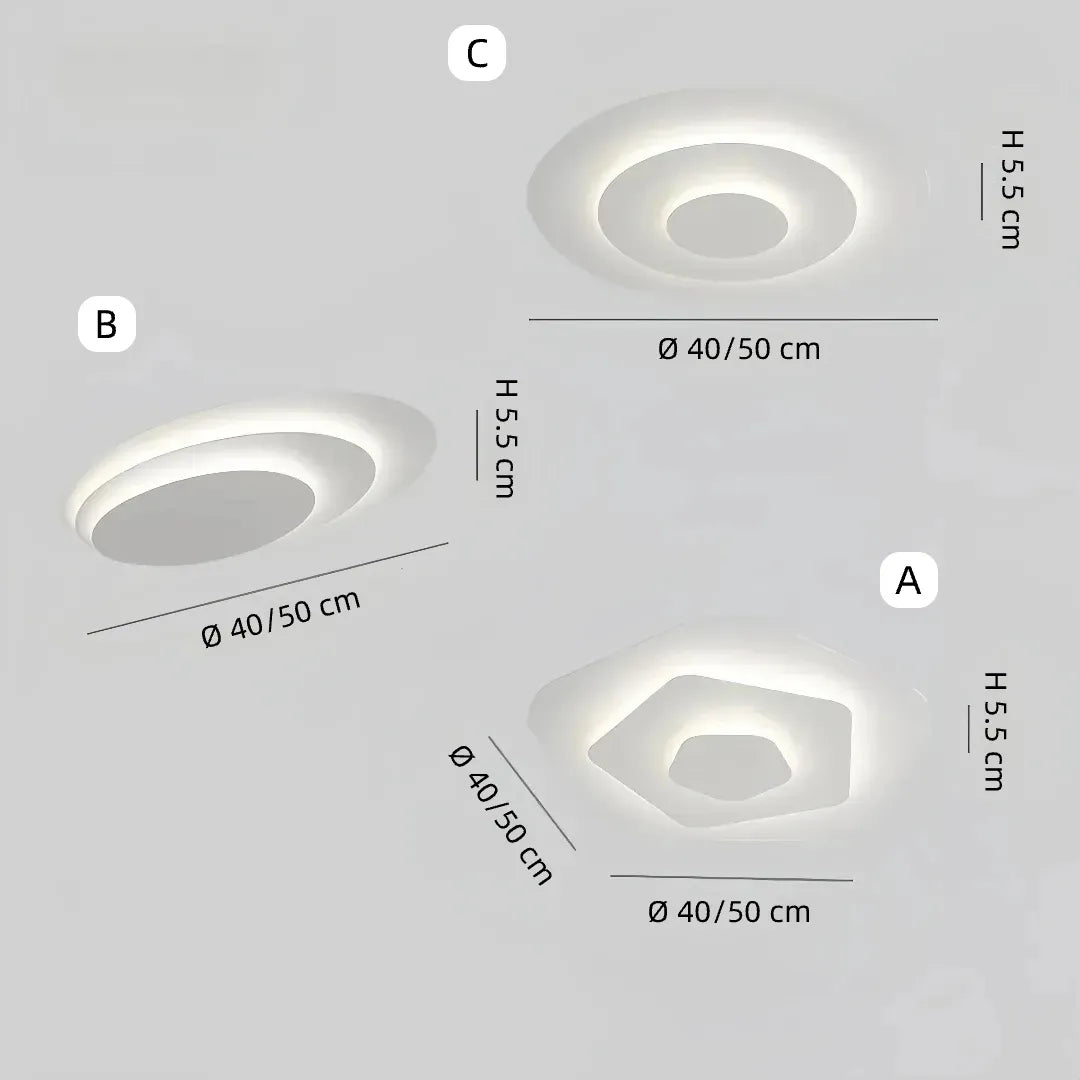  40 cm cream multi-layer LED ceiling light dimensions 