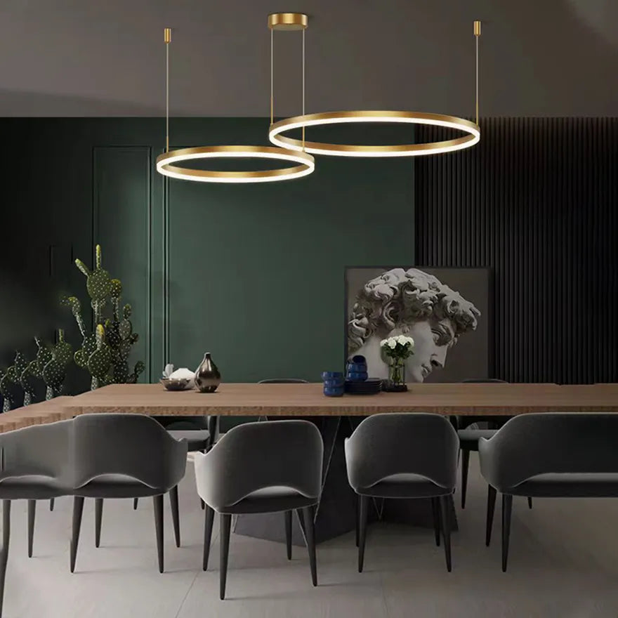 Dimmable Multi Ring Pendant Light with Adjustable LED for Living Room