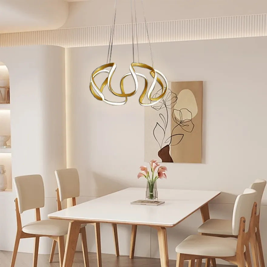 Modern Ribbon Pendant Light Fitting for Dining Room