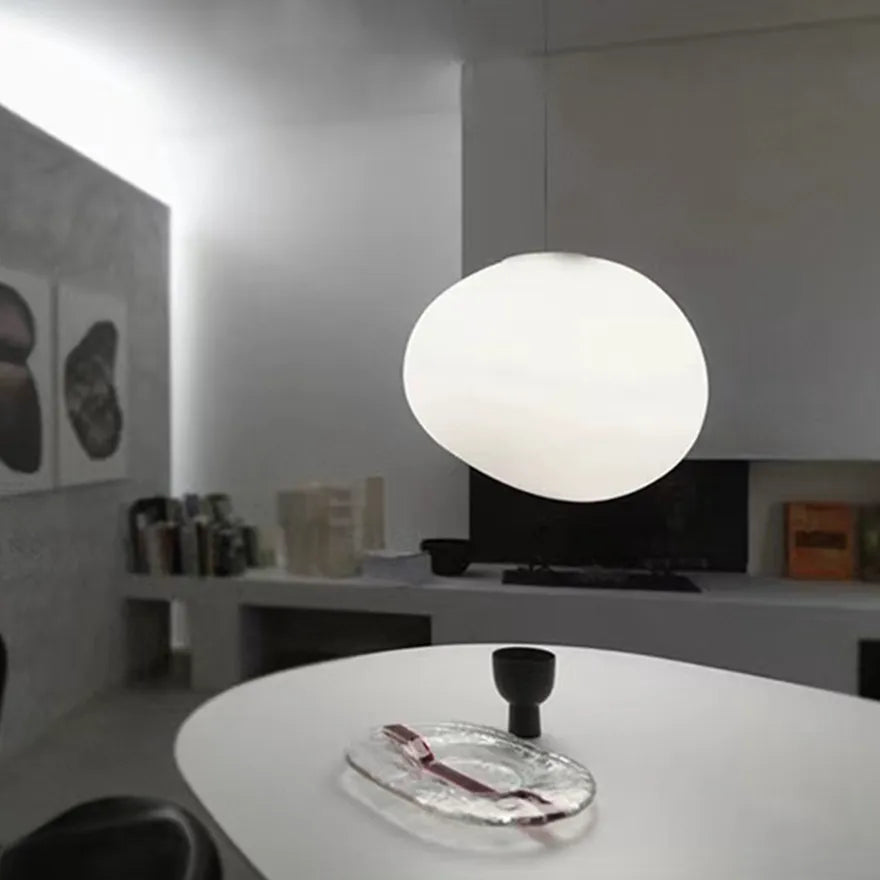 Nordic white pebble Pendant Light Dimmable for Dining Room