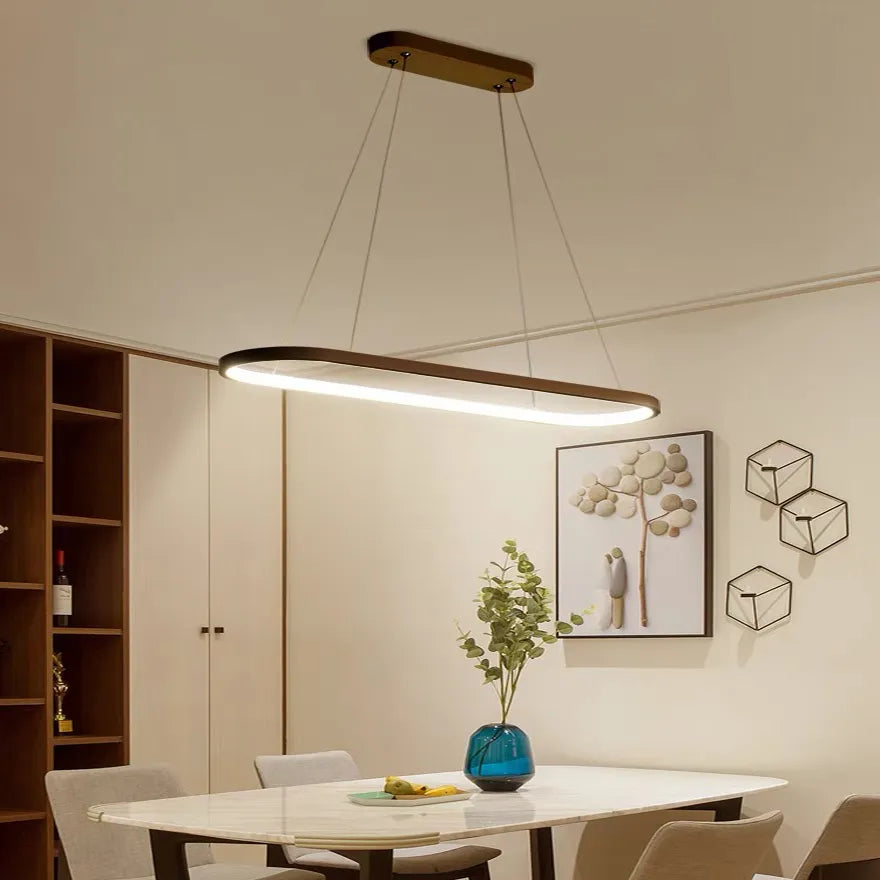 Modern Oval Ring LED Pendant Light for Dining Room