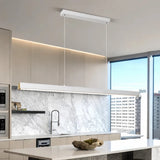 Minimalist Linear Pendant Light Metal Dimmable for Dining Room