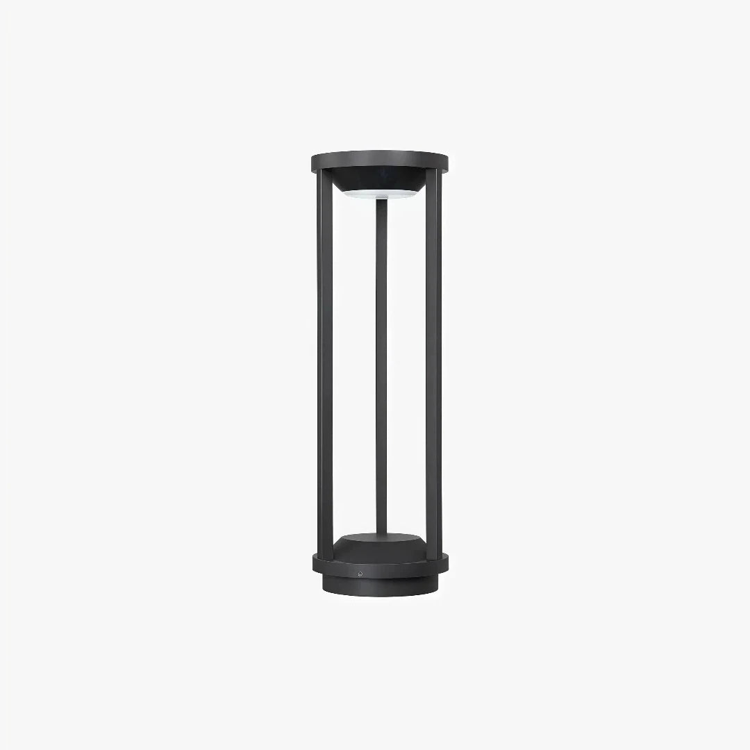 Modern Solar Black Bollard Light with Motion Sensor for Pathway