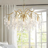 Luxury Crystal LED Chandelier Height Adjustable for Living Room