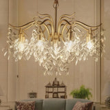 Luxury Crystal LED Chandelier Height Adjustable for Living Room
