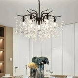 Luxury Crystal LED Chandelier Height Adjustable for Living Room