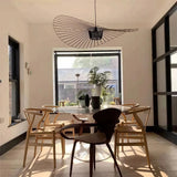 Modern Hat Pendant Light Fabric Shade Dimmable for Living Rooms
