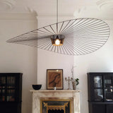 Modern Hat Pendant Light Fabric Shade Dimmable for Living Rooms