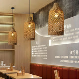 Nordic Rattan Pendant Light Dimmable LED for Living Room