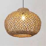 Nordic Rattan Pendant Light Dimmable LED for Living Room