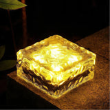 Solar Cube Garden Light Glass with Portable Design