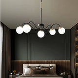 Modern Glass Chandelier Dimmable Black for Living Room