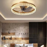 Circle Ceiling Fans with Light Silent for Luxury Bedroom