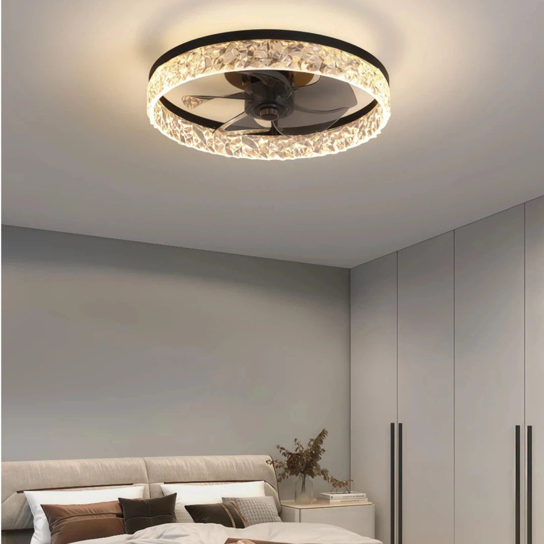 Circle Ceiling Fans with Light Silent for Luxury Bedroom
