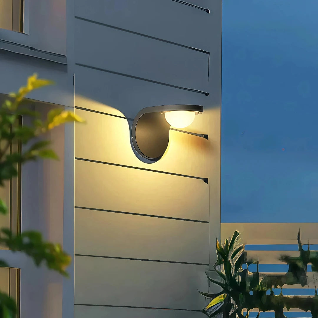Modern Solar Powered Exterior Wall Light Black, IP65