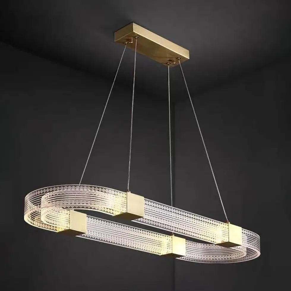 Acrylic Ring Gold LED Pendant Light - Clowas