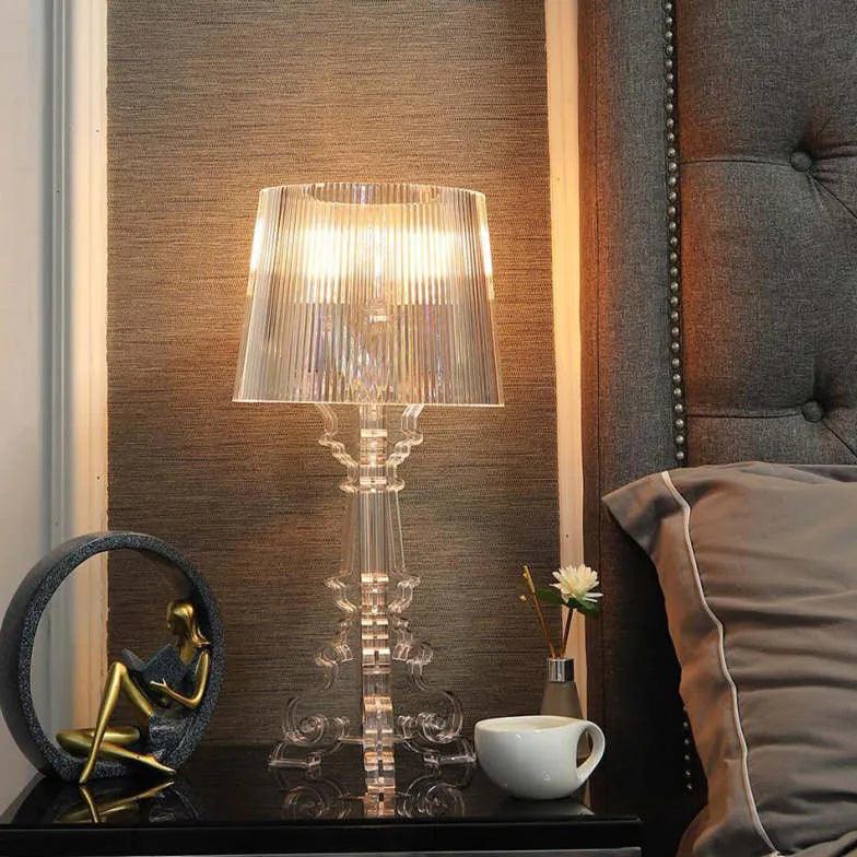 Acrylic Transparent Shade Decorative Table Lamp - Clowas