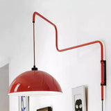 Nordic Creative Red Swing Arm Wall Light for Living Room