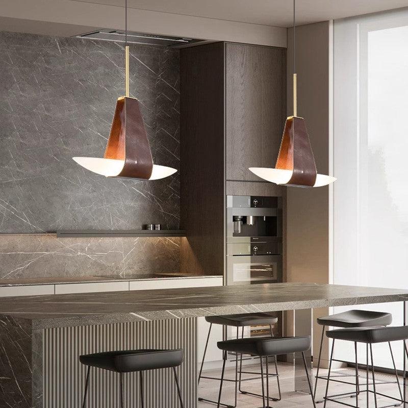 White Glass Boat Pendant Light Kitchen Modern